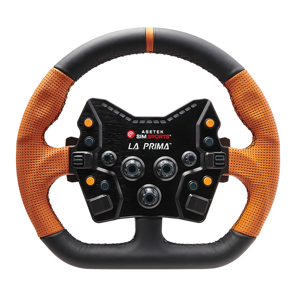 Asetek SimSports Closed D Orange Leather Rim