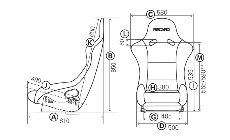 Recaro Pole Position N.G. Bucket Seat (FIA) - BLK Velour