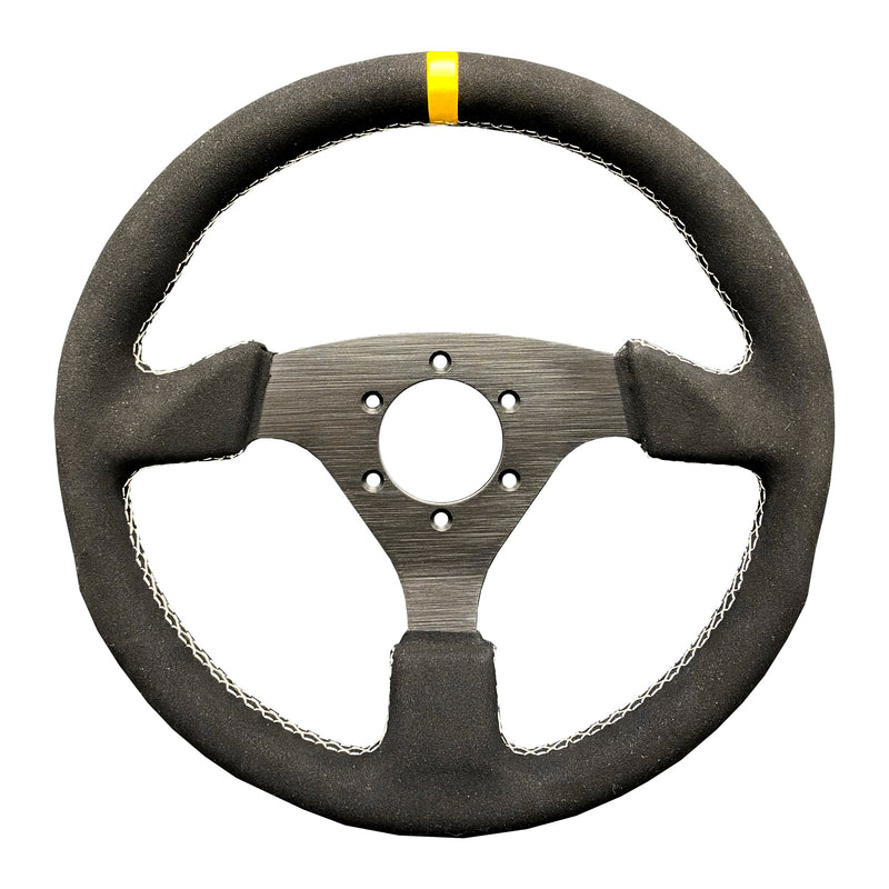 Advanced Round Synthetic Suede Steering Wheel (330mm)