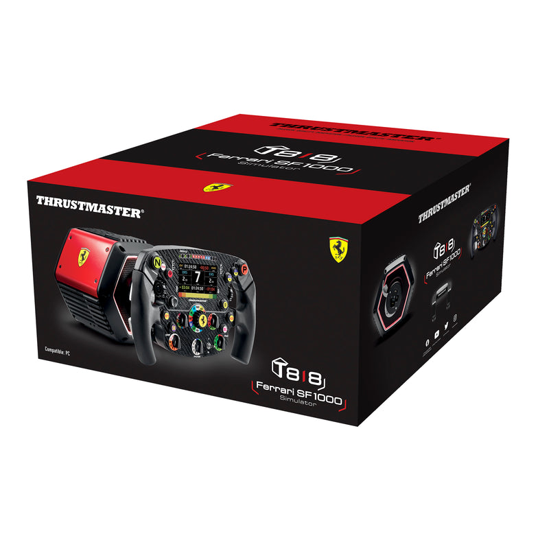 T818 Ferrari SF1000 Simulator: Thrustmaster's direct-drive racing wheel  proudly sporting the Scuderia Ferrari colors - Thrustmaster