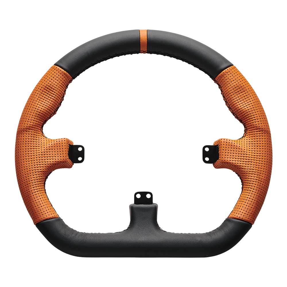 Asetek SimSports Closed D Orange Leather Rim