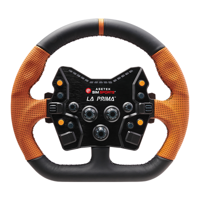 Asetek SimSports Closed D Orange Leather Rim