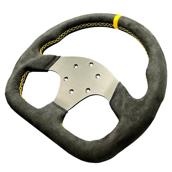 Advanced D-Shape Synthetic Suede Steering Wheel (330mm)
