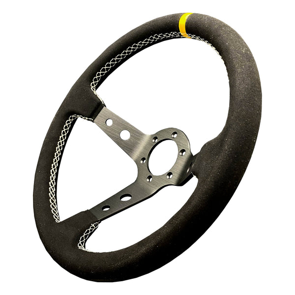 Advanced Deep Dish Synthetic Suede Steering Wheel (350mm)